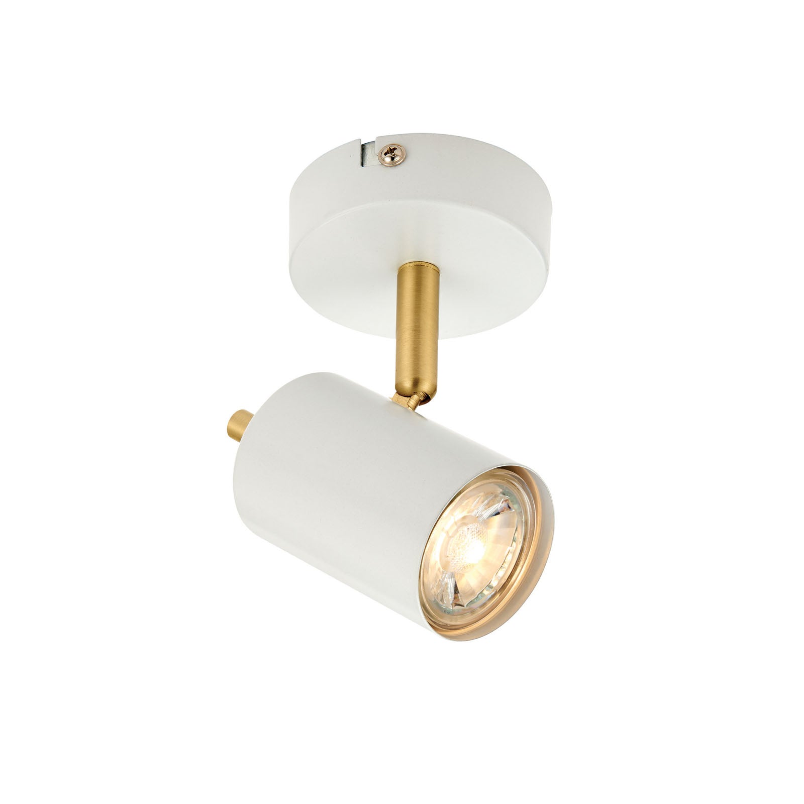 Gull 1-Light Adjustable LED Spotlight - Matt White & Satin Gold
