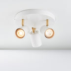 Gull 3-Light Adjustable LED Spotlight - Matt White & Satin Gold