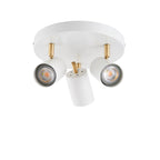 Gull 3-Light Adjustable LED Spotlight - Matt White & Satin Gold