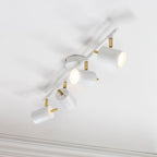 Gull 4-Light Adjustable LED Spotlight - Matt White & Satin Gold