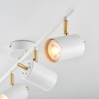 Gull 4-Light Adjustable LED Spotlight - Matt White & Satin Gold
