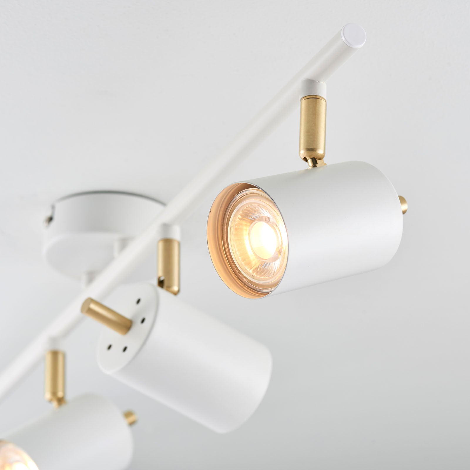Gull 4-Light Adjustable LED Spotlight - Matt White & Satin Gold
