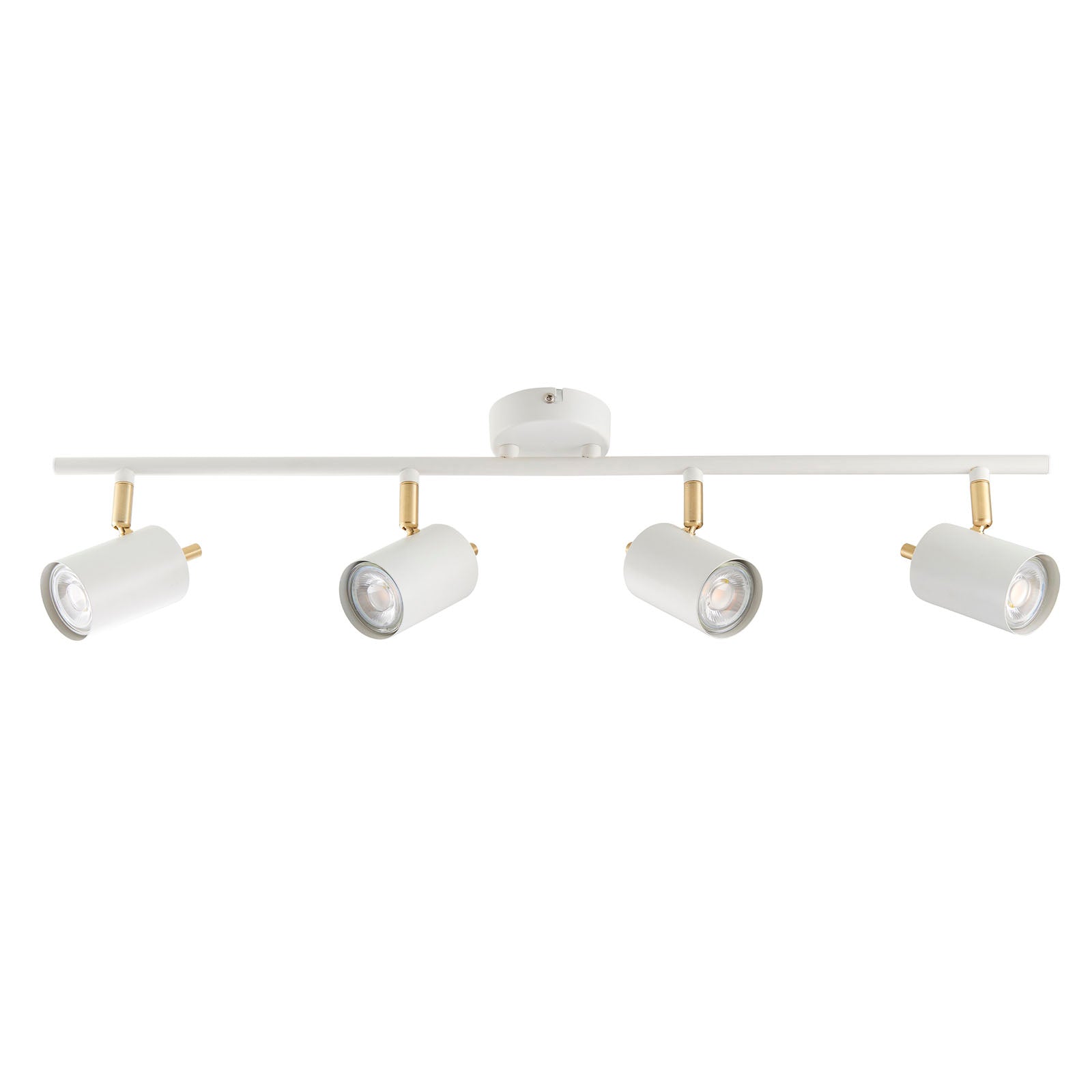 Gull 4-Light Adjustable LED Spotlight - Matt White & Satin Gold