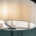 Daley 3-Light Brushed Nickel Pendant Light with White Faux Silk Shade