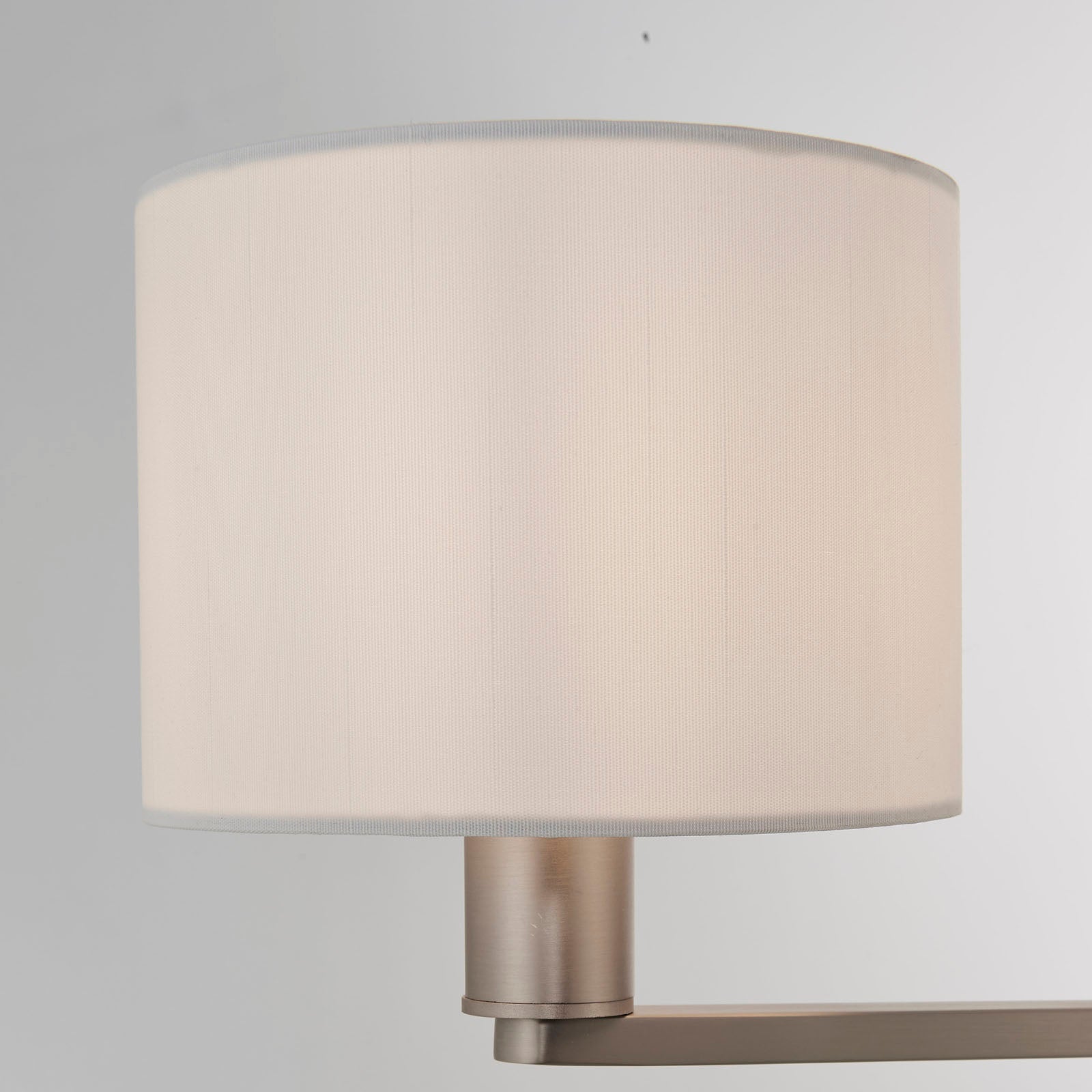 Daley 3-Light Matt Nickel Pendant Light with White Faux Silk Shades