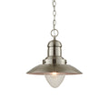 Mendip Satin Nickel & Glass Adjustable Pendant Light (Dimmable, LED Compatible)