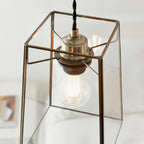Beaumont 1-Light Pendant: Angular Glass (Antique Brass)