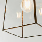 Beaumont 1-Light Pendant: Angular Glass (Antique Brass)