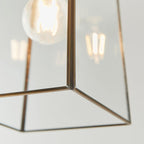 Beaumont 1-Light Pendant: Angular Glass (Antique Brass)