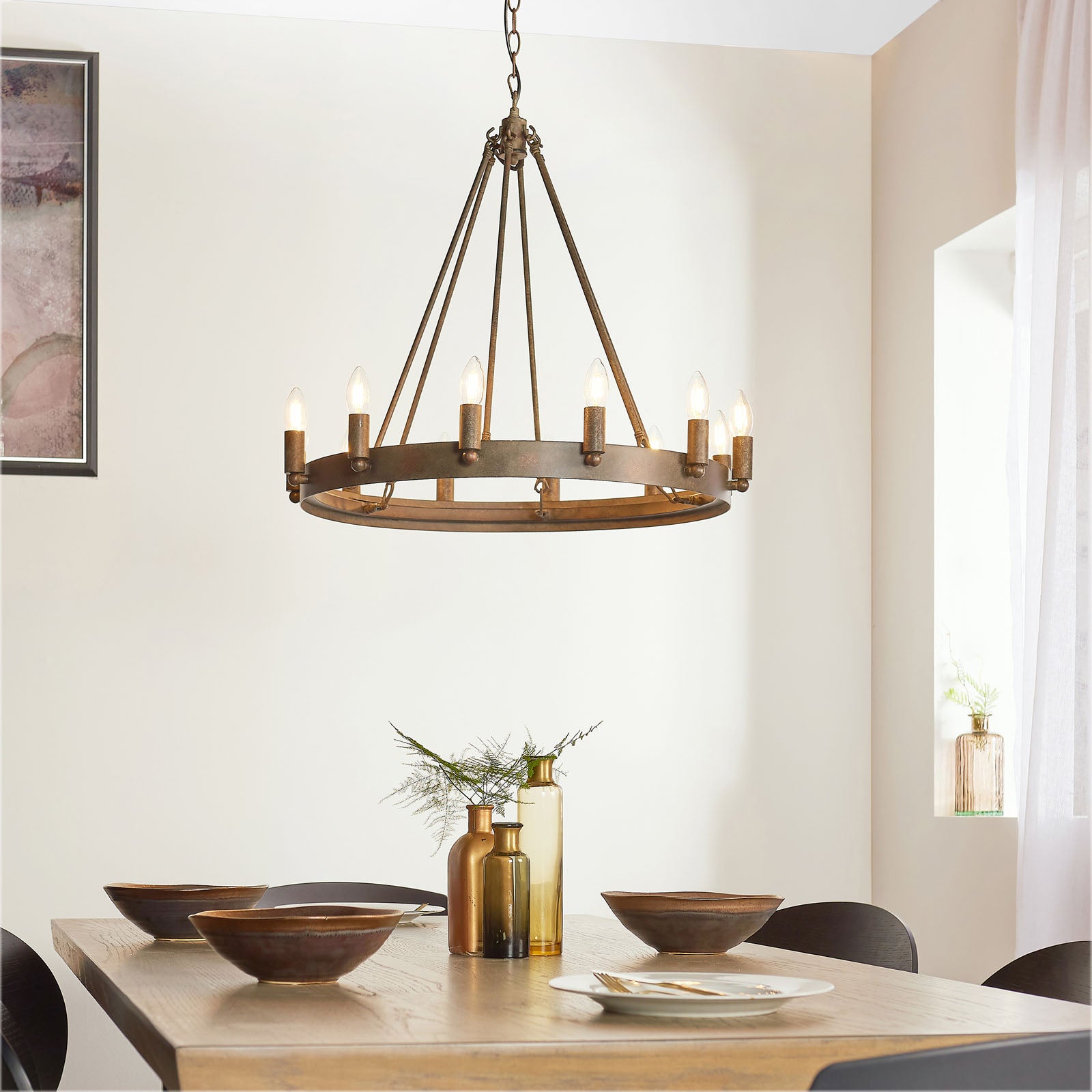 Chevalier 12-Light Adjustable Pendant Light (Aged Metal)