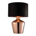 Waldorf 1-Light Copper Table Lamp with Black Faux Silk Shade