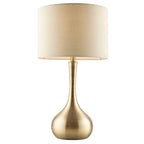 Piccadilly Soft Brass Table Lamp with Taupe Fabric Shade (Touch Dimmer)