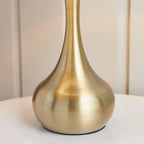 Piccadilly Soft Brass Table Lamp with Taupe Fabric Shade (Touch Dimmer)