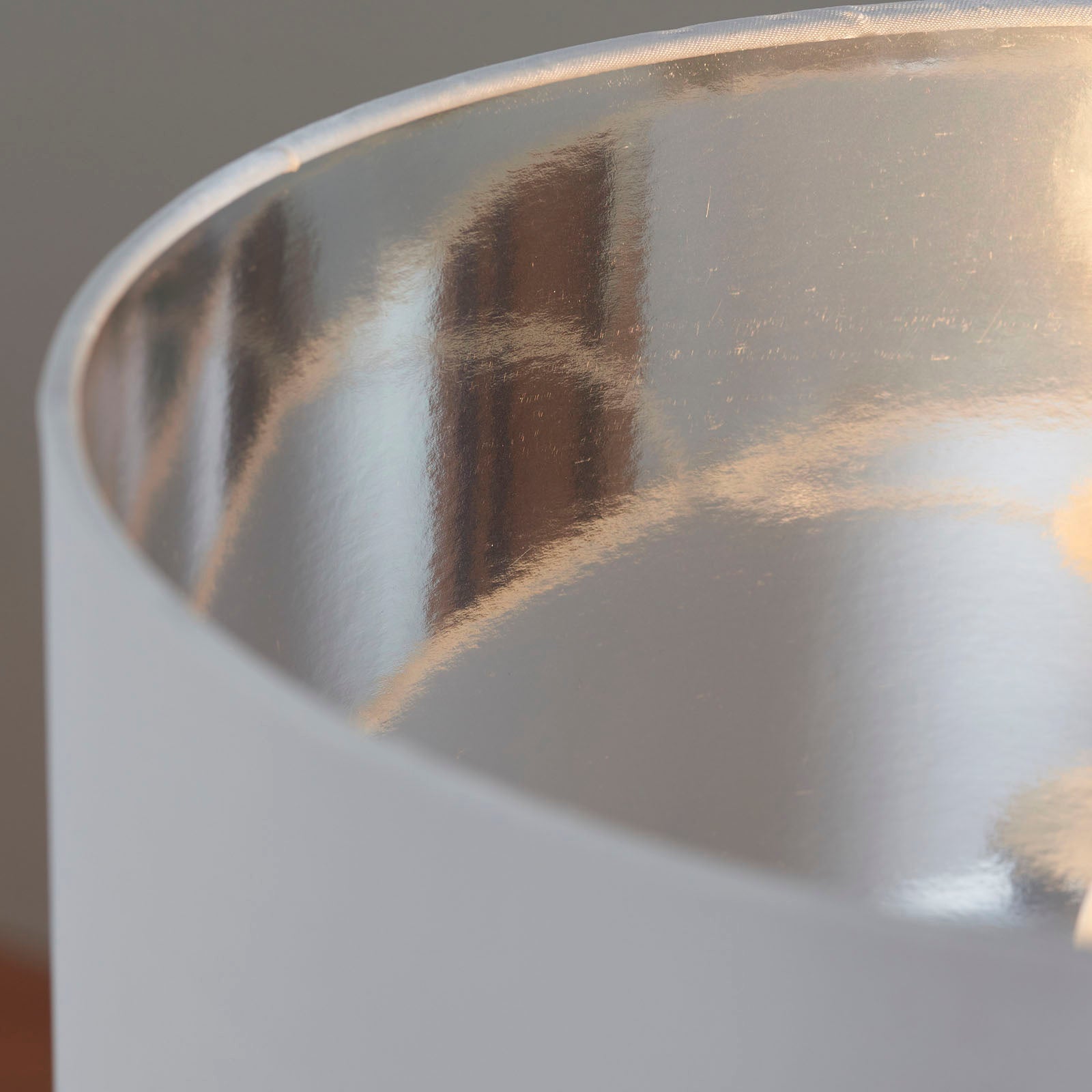 Waldorf 1-Light Chromed Glass Table Lamp with Ivory Faux Silk Shade