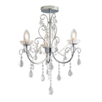 Tabitha 3-Light Chrome Semi-Flush Ceiling Light (Crystal Details, Dimmable)