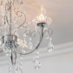 Tabitha 3-Light Chrome Semi-Flush Ceiling Light (Crystal Details, Dimmable)