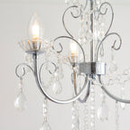 Tabitha 3-Light Chrome Semi-Flush Ceiling Light (Crystal Details, Dimmable)
