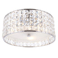 Belfont 3-Light Flush Mount: Chrome & Crystal (Bathroom Safe)