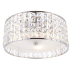 Belfont 3-Light Flush Mount: Chrome & Crystal (Bathroom Safe)
