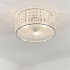 Belfont 3-Light Flush Mount: Chrome & Crystal (Bathroom Safe)