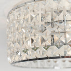 Belfont 3-Light Flush Mount: Chrome & Crystal (Bathroom Safe)