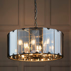 Clooney 8-Light Beveled Smoke Glass Pendant Light