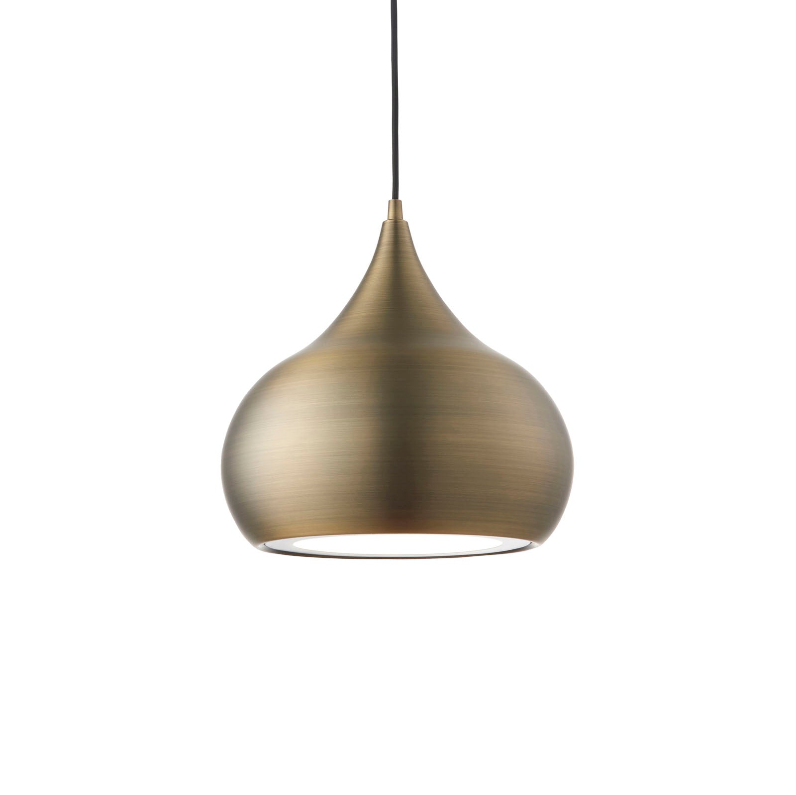 Brosnan 1-Light LED Pendant: Matt Antique Brass & Dimmable
