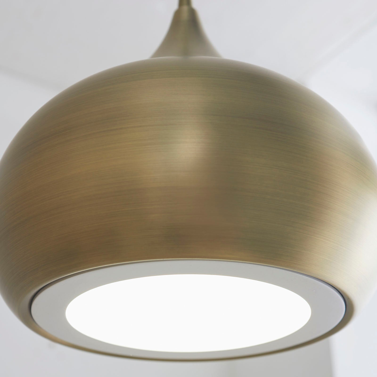 Brosnan 1-Light LED Pendant: Matt Antique Brass & Dimmable