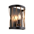 Heston Matt Black & Rustic Bronze 1-Light Wall Light