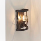 Heston Matt Black & Rustic Bronze 1-Light Wall Light