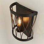Heston Matt Black & Rustic Bronze 1-Light Wall Light