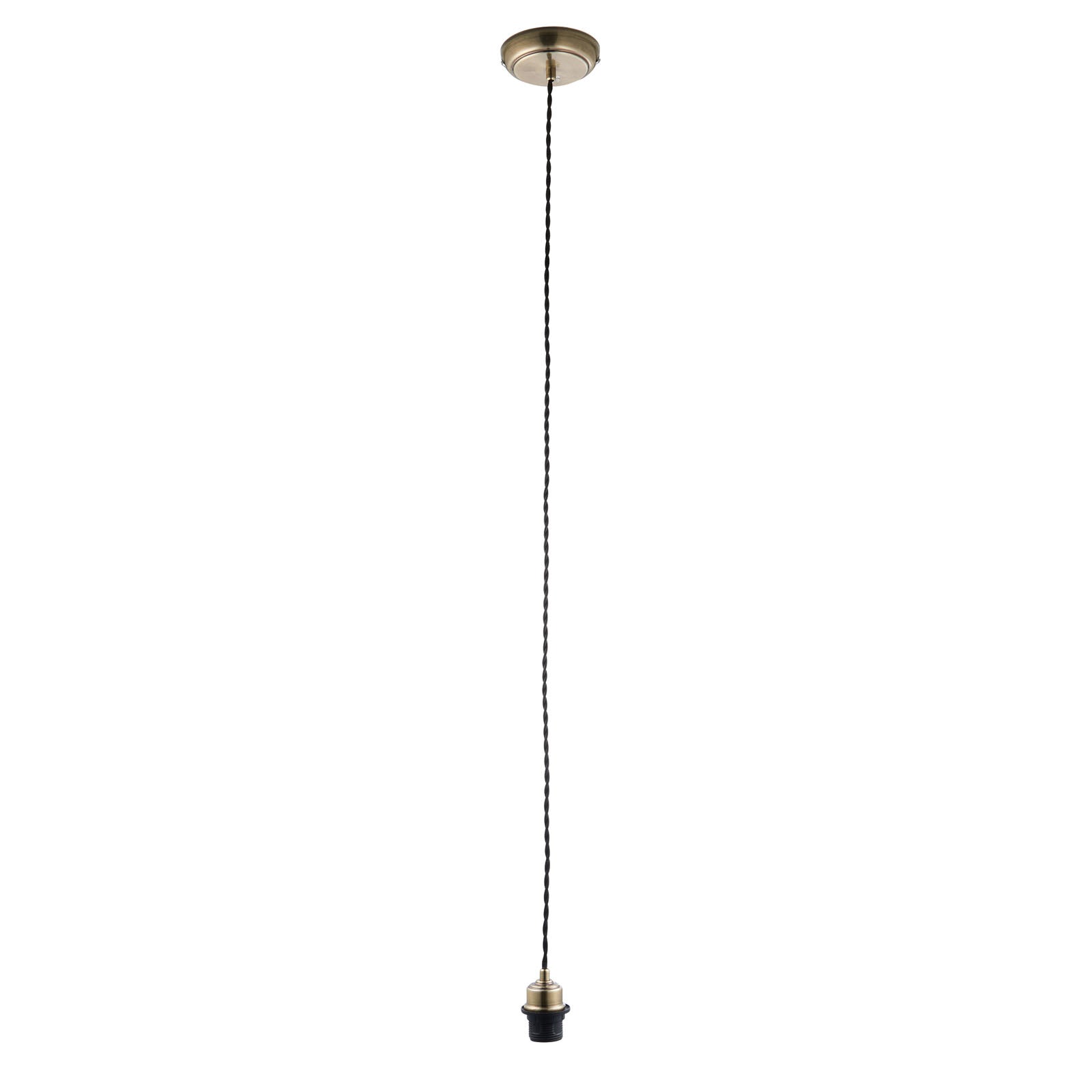 Modern Pendant Lighting Kit: Adjustable Brass & Black Twisted Flex (Works with Shades)