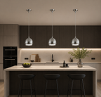 Cleo - Sand Chrome Metal Pendant