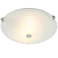 Roundel 2-Light Dimmable Opal Glass Flush Ceiling Light