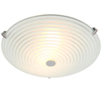 Roundel 2-Light Dimmable Opal Glass Flush Ceiling Light