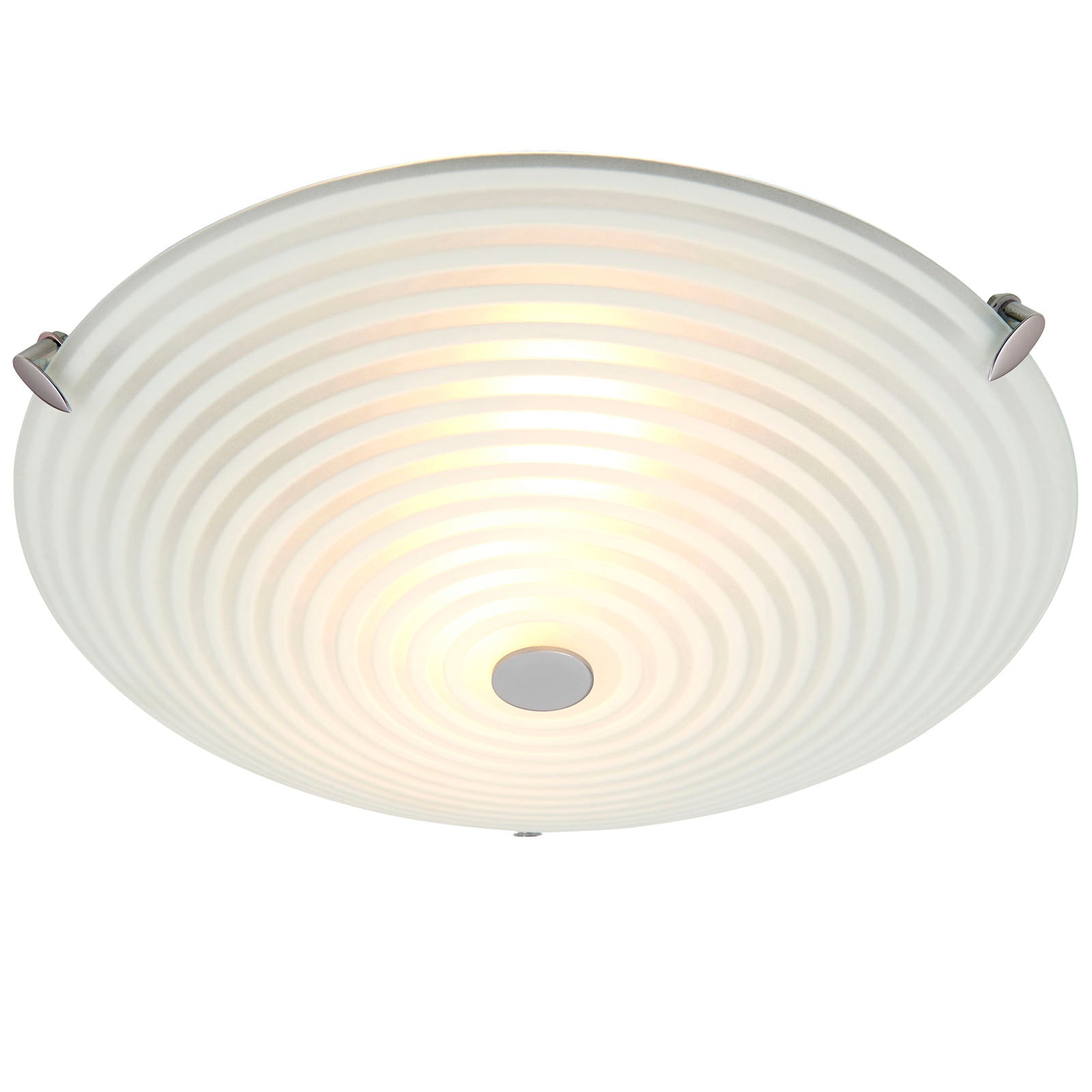 Roundel 2-Light Dimmable Opal Glass Flush Ceiling Light