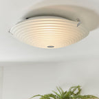 Roundel 2-Light Dimmable Opal Glass Flush Ceiling Light