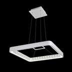 Pavo 45 Square White Pendant with Crystal Inner