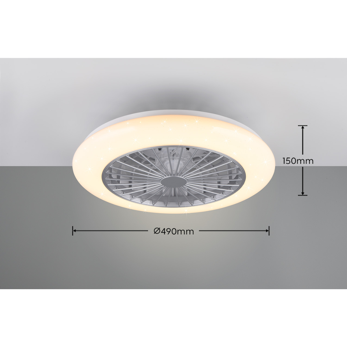 STRALSUND White Ceiling fan with Starlight Cover