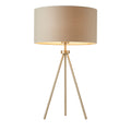 Matt Nickel Tripod Table Lamp with Grey Linen Shade