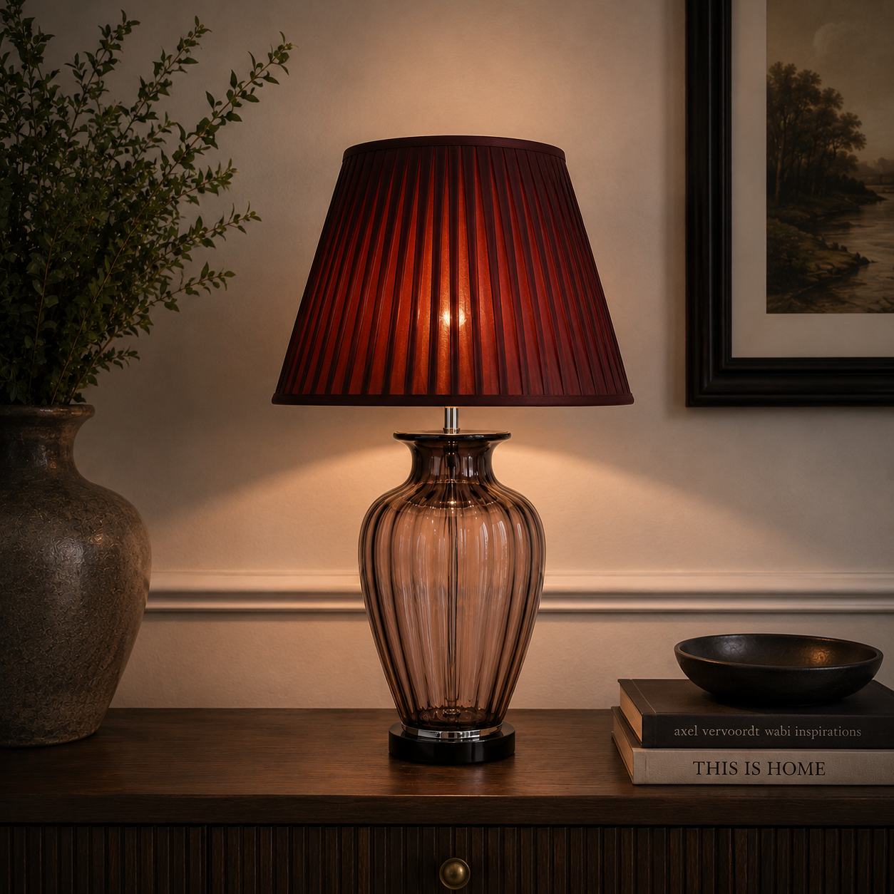 TL1425 - Transparent Tinted Red Table Lamp