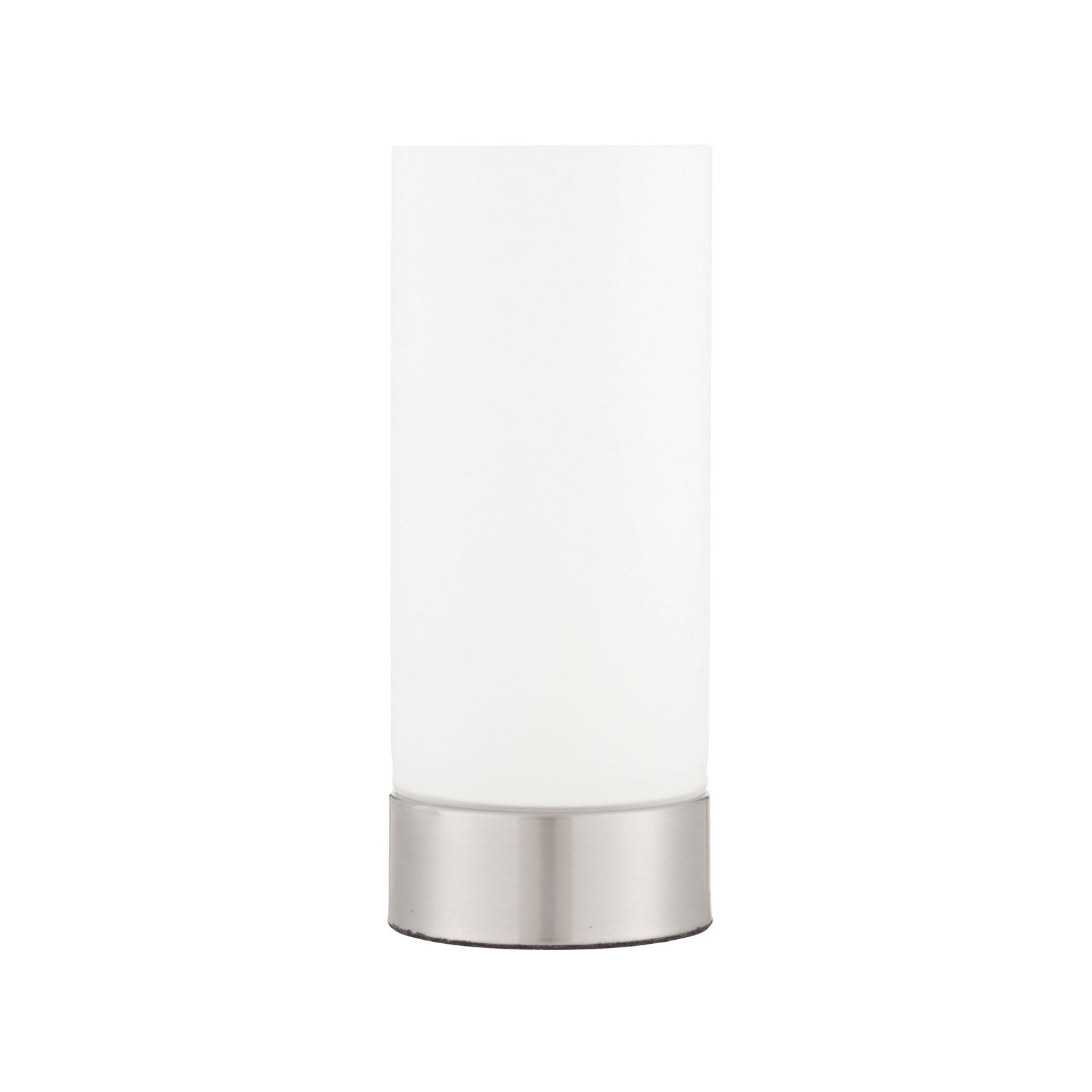 Dara 1-Light Brushed Nickel Table Lamp with Matt Opal Glass Shade & USB Port
