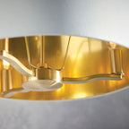 Harvey Brushed Gold 3-Light Pendant Light with White Faux Silk Shades