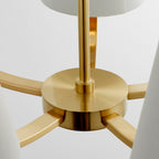 Harvey Brushed Gold 5-Light Pendant Light with White Faux Silk Shades