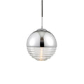 Paloma Chrome & Clear Ribbed Glass Pendant Light (Adjustable)
