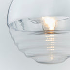 Paloma Chrome & Clear Ribbed Glass Pendant Light (Adjustable)