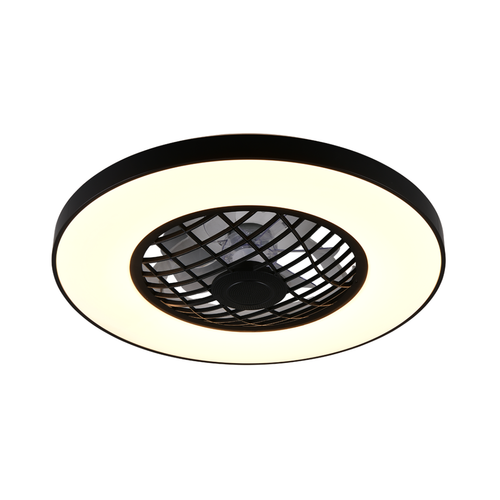 LINKöPING Medium Black Ceiling Fan with RBG & Bluetooth Speaker