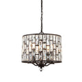Belle 5-Light Pendant: Dark Bronze & Faceted Glass (Classic)