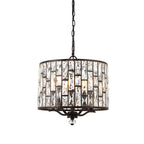 Belle 5-Light Pendant: Dark Bronze & Faceted Glass (Classic)