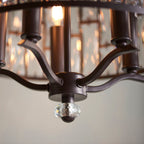 Belle 5-Light Pendant: Dark Bronze & Faceted Glass (Classic)